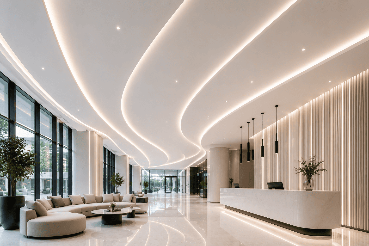 Backlit stretch ceiling